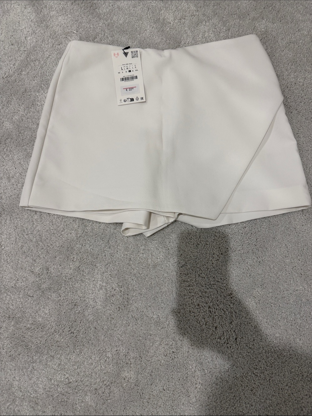 Zara White Layered Skort Shorts